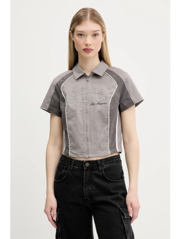 πουκάμισο guess originals χρώμα γκρι, w5gh0k wgb5b 98%