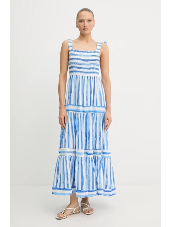 λινό φόρεμα pedro del hierro χρώμα μοβ, 3819823 53% λινό