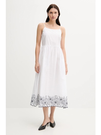 βαμβακερό φόρεμα united colors of benetton χρώμα άσπρο