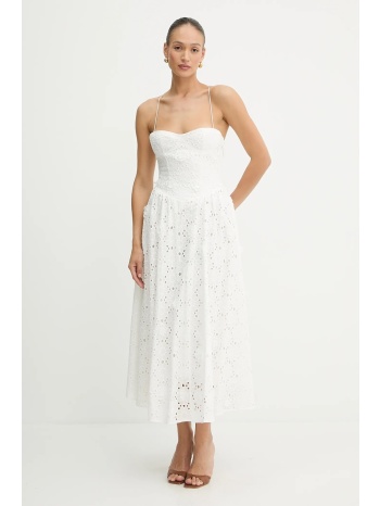 βαμβακερό φόρεμα bardot χρώμα άσπρο, 59786db2 κύριο υλικό