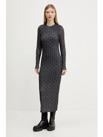 φόρεμα hugo χρώμα γκρι, 50542400 κύριο υλικό 87%