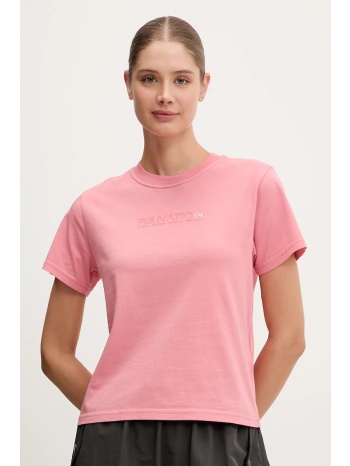 βαμβακερό μπλουζάκι p.e nation rewind χρώμα ροζ, 252t175