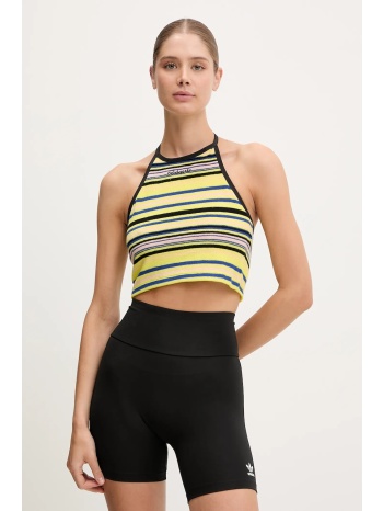 top adidas originals towel s halter χρώμα κίτρινο, jc7756