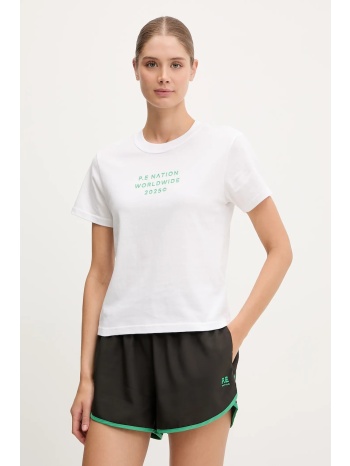 βαμβακερό μπλουζάκι p.e nation compact χρώμα άσπρο