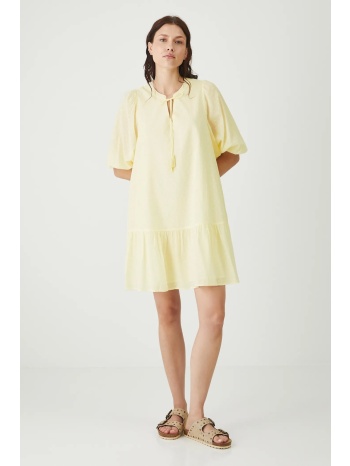 βαμβακερό φόρεμα medicine χρώμα μπεζ κύριο υλικό 100%
