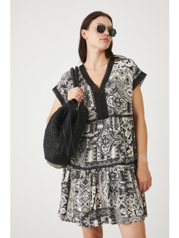 φόρεμα medicine χρώμα μαύρο 100% βισκόζη όχι στο