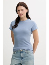 μπλουζάκι tommy hilfiger χρώμα: μπλε, ww0ww45731 95% βισκόζη, 5% ελαστάν