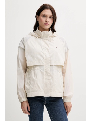 μπουφάν tommy hilfiger χρώμα μπεζ, ww0ww46444 100%
