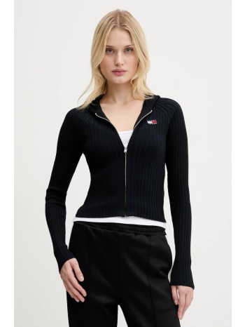 πλεκτή ζακέτα tommy jeans χρώμα μαύρο, dw0dw20974 88%