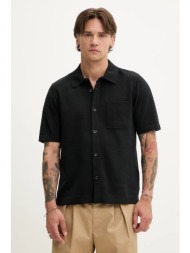 πουκάμισο rag & bone χρώμα: μαύρο, mbs25p038ln38 66% βαμβάκι, 34% νάιλον