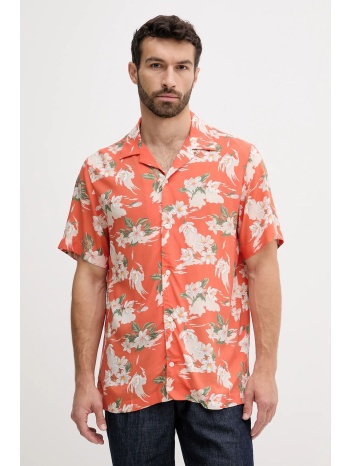 πουκάμισο tommy hilfiger χρώμα πορτοκαλί, mw0mw39448 100%