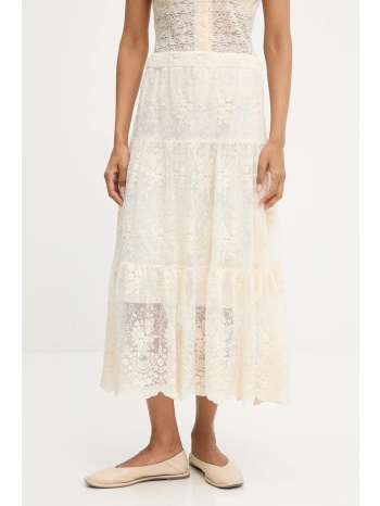 φούστα answear lab χρώμα μπεζ 80% βαμβάκι, 20% πολυεστέρας