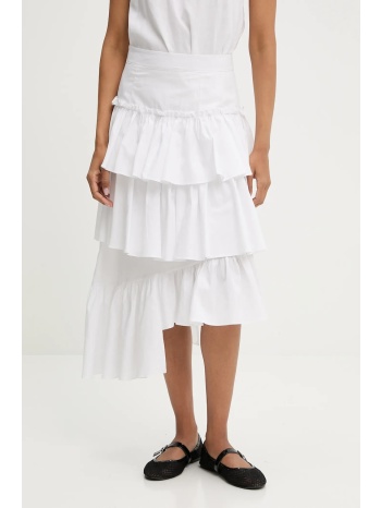 βαμβακερή φούστα answear lab χρώμα άσπρο 100% βαμβάκι