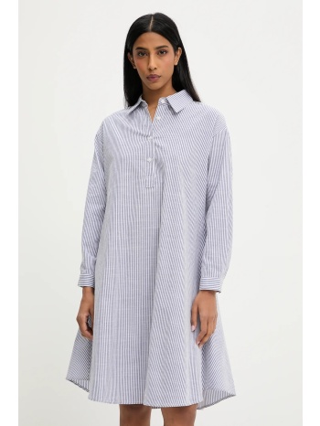 λινό φόρεμα answear lab χρώμα ναυτικό μπλε 50% βαμβάκι