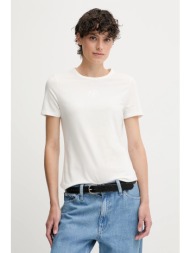 μπλουζάκι tommy hilfiger χρώμα: άσπρο, ww0ww45809 95% βαμβάκι, 5% ελαστάν