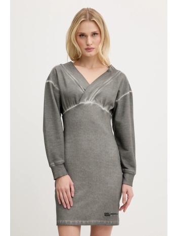 φόρεμα karl lagerfeld jeans χρώμα γκρι, a3w13012 95%