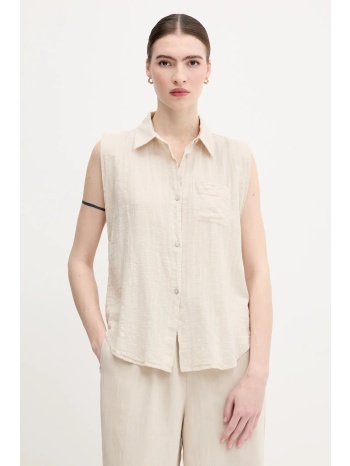 πουκάμισο united colors of benetton χρώμα μπεζ, 5onvdq0c1