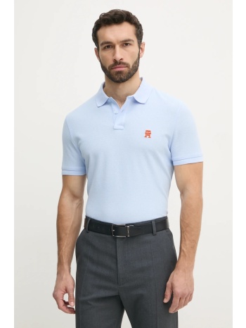 βαμβακερό μπλουζάκι πόλο tommy hilfiger ανδρικό, χρώμα