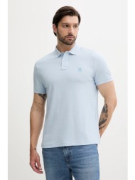 βαμβακερό μπλουζάκι πόλο tommy hilfiger χρώμα: μαύρο, mw0mw33167 100% βαμβάκι