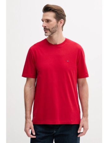 βαμβακερό μπλουζάκι tommy hilfiger ανδρικό, χρώμα κόκκινο