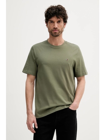 βαμβακερό μπλουζάκι tommy hilfiger ανδρικό, χρώμα πράσινο