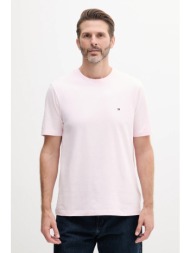 βαμβακερό μπλουζάκι tommy hilfiger ανδρικό, χρώμα: ροζ, mw0mw39995 100% βαμβάκι