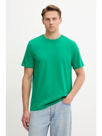 βαμβακερό μπλουζάκι tommy hilfiger ανδρικό, χρώμα πράσινο