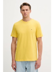 βαμβακερό μπλουζάκι tommy hilfiger ανδρικό, χρώμα: κίτρινο, mw0mw39995 100% βαμβάκι