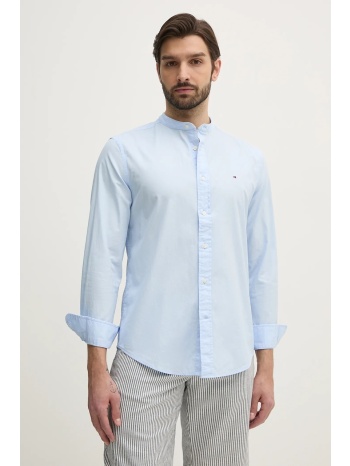 βαμβακερό πουκάμισο tommy hilfiger ανδρικό, χρώμα μπλε