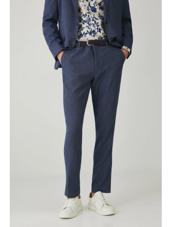 παντελόνι με λινό μείγμα medicine χρώμα ναυτικό μπλε κύριο