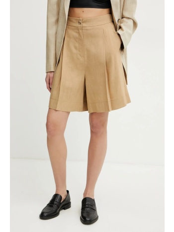 λινό σορτς marella sagitta χρώμα πράσινο, 2513141015200