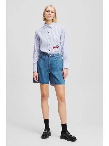 βαμβακερό τζιν σορτς karl lagerfeld χρώμα μπλε, a2w10151
