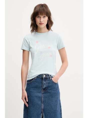 μπλουζάκι guess jeans χρώμα μπλε, w5gi24 j1314 50%