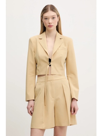 σακάκι hugo χρώμα μπεζ, 50537589 κύριο υλικό 70%