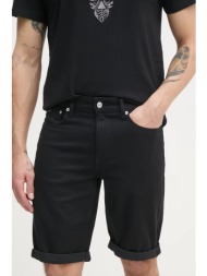 τζιν σορτς calvin klein jeans χρώμα: μαύρο, j30j327514 94% βαμβάκι, 4% ελαστομυλίστερ, 2% ελαστάν