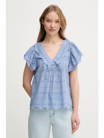 βαμβακερή μπλούζα pepe jeans dame γυναικεία, χρώμα μπλε