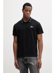 βαμβακερό μπλουζάκι πόλο balr. ανδρικό, χρώμα: μαύρο, b1122.1042 100% βαμβάκι
