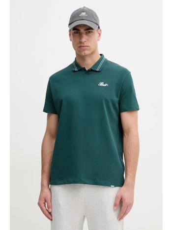 βαμβακερό μπλουζάκι πόλο balr. ανδρικό, χρώμα πράσινο