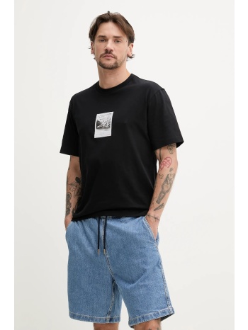 βαμβακερό μπλουζάκι hugo ανδρικό, χρώμα μαύρο, 50537535