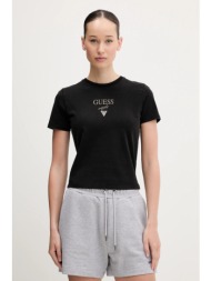 βαμβακερό μπλουζάκι guess originals γυναικείο, χρώμα: μαύρο, w5gi56 j1314 95% βαμβάκι, 5% ελαστάν