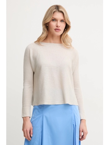 πουλόβερ από λινό μείγμα max&co. γυναικείο, χρώμα μπεζ