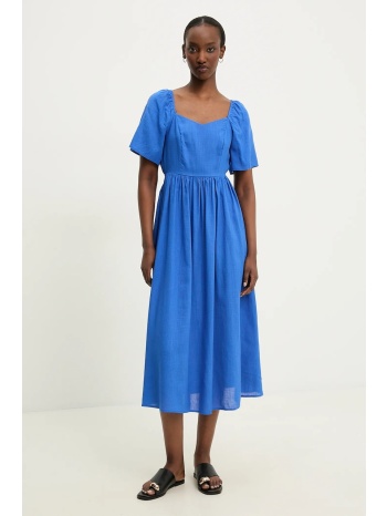 φόρεμα με λινό answear lab χρώμα ναυτικό μπλε 70% βισκόζη