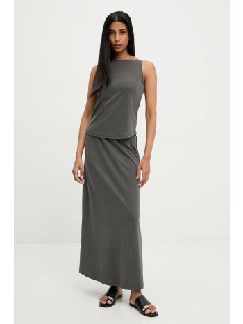 μπλούζα και φούστα answear lab χρώμα γκρι 88% βισκόζη, 12%