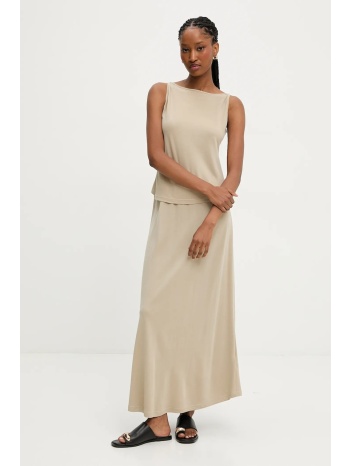 μπλούζα και φούστα answear lab χρώμα μπεζ 88% βισκόζη, 12%