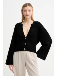 πλεκτή ζακέτα aeron morrow χρώμα: μαύρο, pu204442 72% βισκόζη fsc, 28% πολυεστέρας