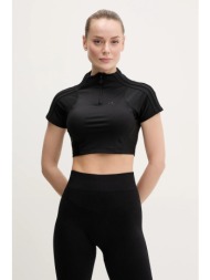 μπλουζάκι adidas originals zip up crop top χρώμα: μαύρο, jj0917 77% πολυαμίδιο, 23% σπάντεξ