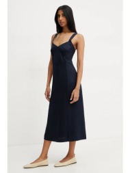 φόρεμα από λινό μείγμα boss χρώμα: ναυτικό μπλε, 50535332 κύριο υλικό: 59% βισκόζη, 41% λινό
φόδρα: 