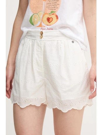 βαμβακερό σορτσάκι pepe jeans douce χρώμα άσπρο, pl801158
