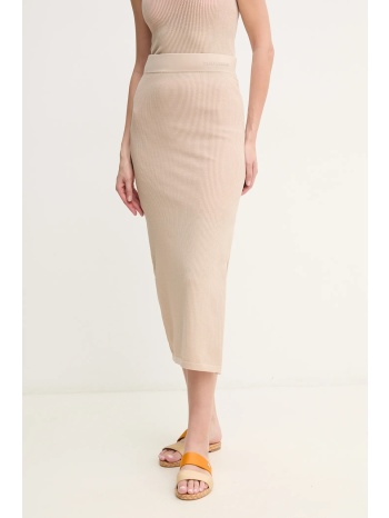 φούστα dkny χρώμα μπεζ, dj5r0534 υλικό 1 65% πολυεστέρας