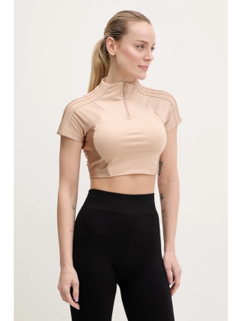 μπλουζάκι adidas originals zip up crop top χρώμα